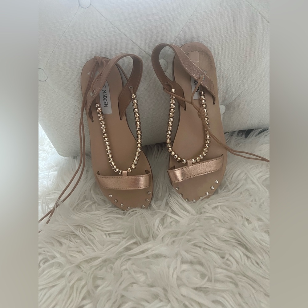 Steve Madden Rose Gold Beaded Sandal